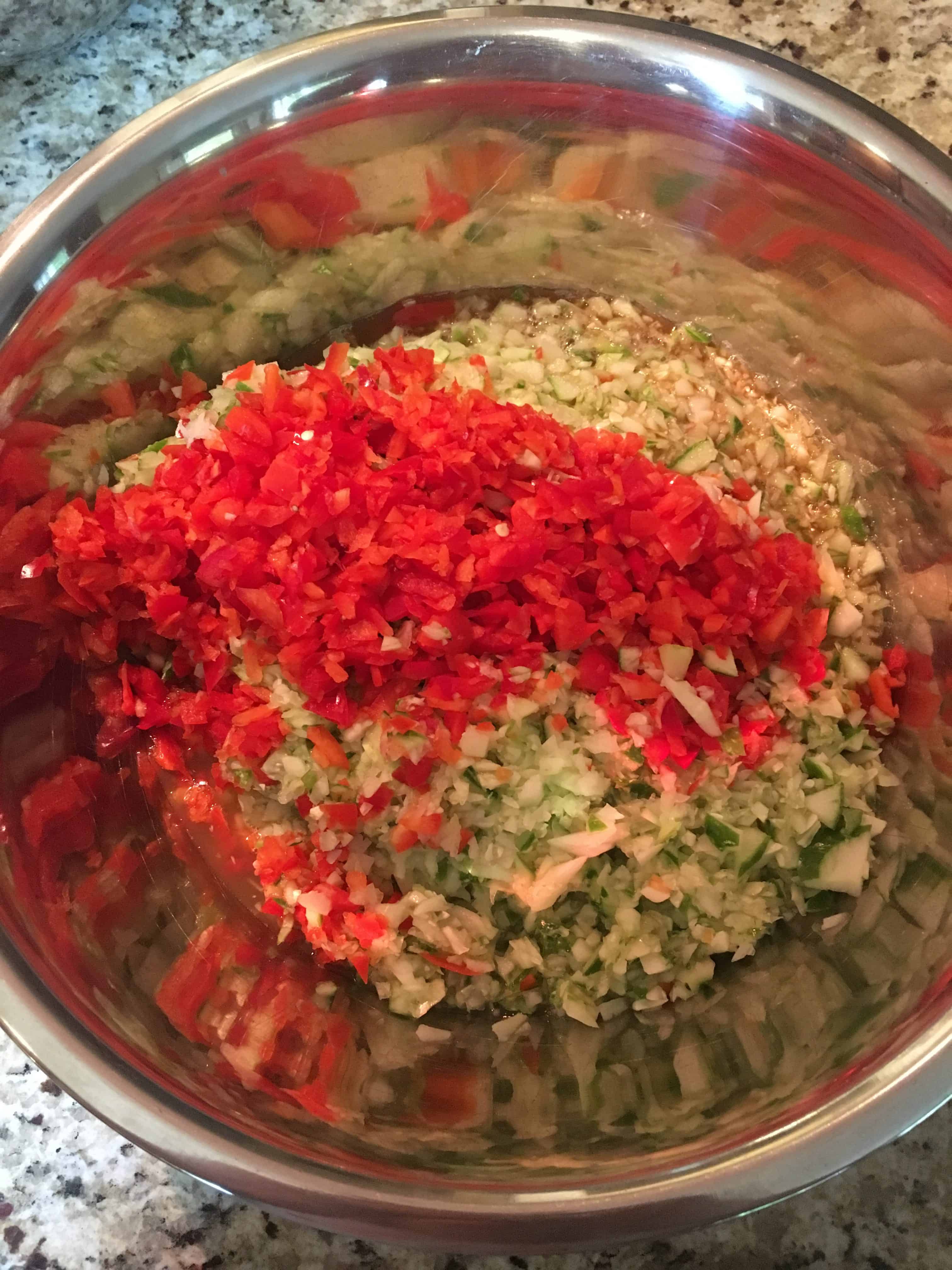 Chopped veggies for pickle relish. https://trimazing.com