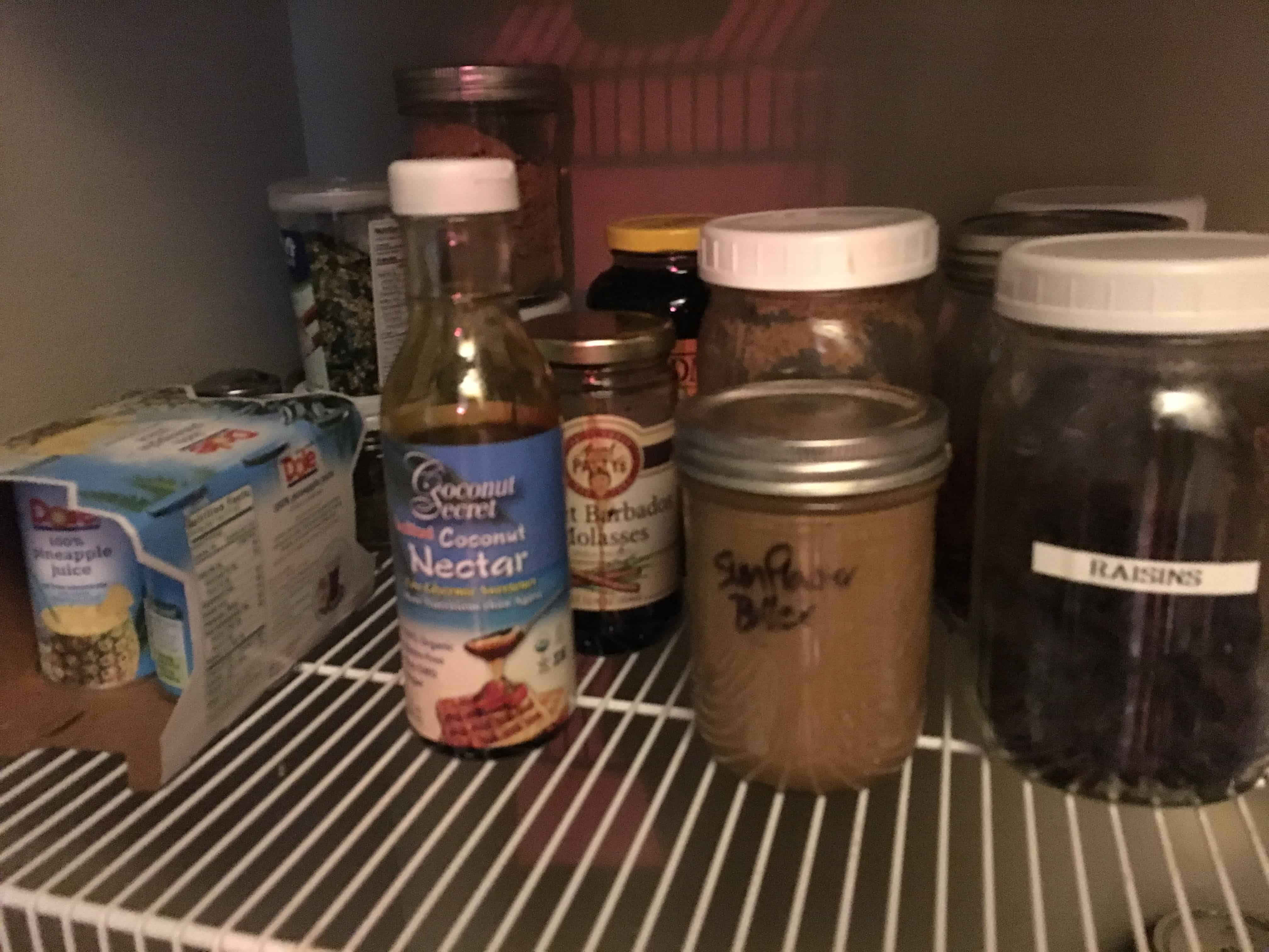 Jars of nut butters from zero waste vegan pantry https://trimazing.com