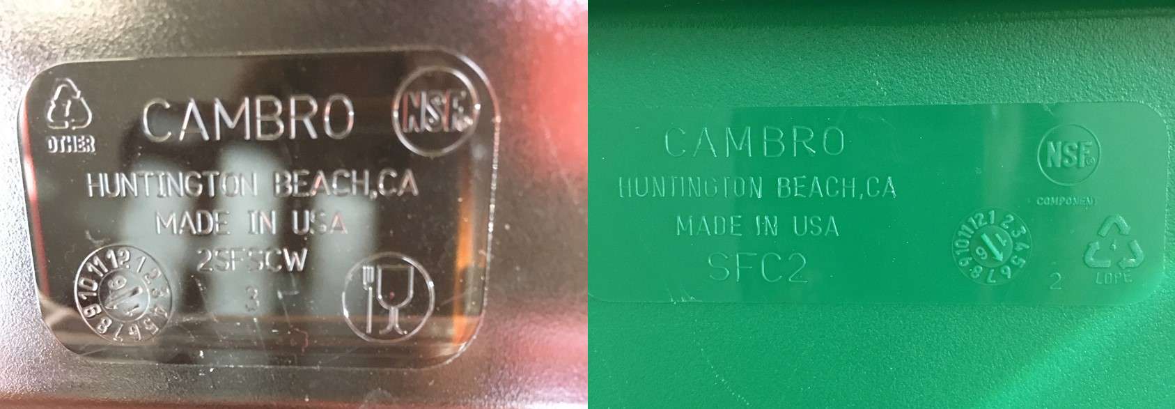 Resin Identification Codes of container (left) and lid (right) https://trimazing.com