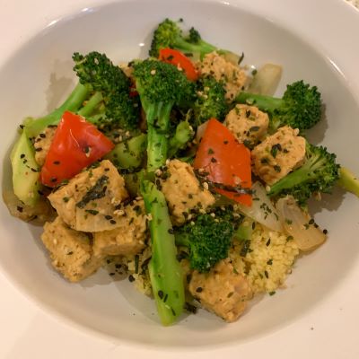 Tempeh Broccoli Sauté with Couscous