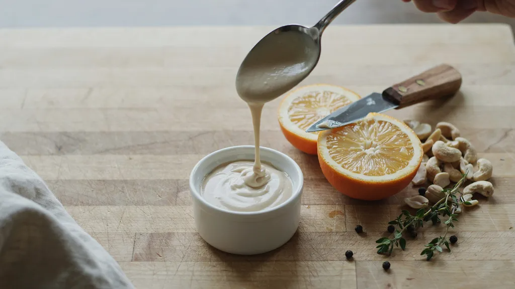 Smooth and creamy homemade vegan crema.