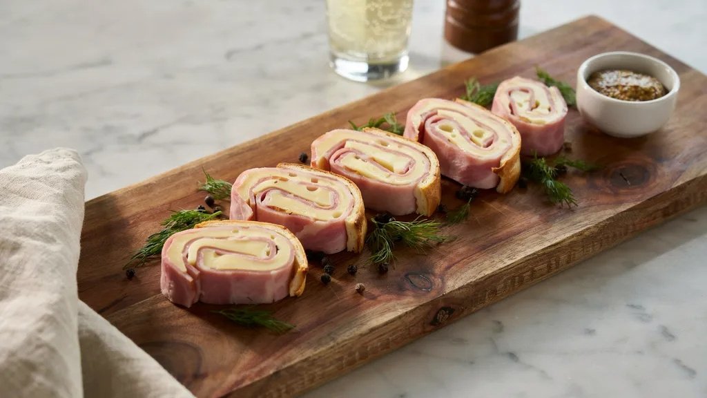 Ham and Swiss keto pinwheel variation.