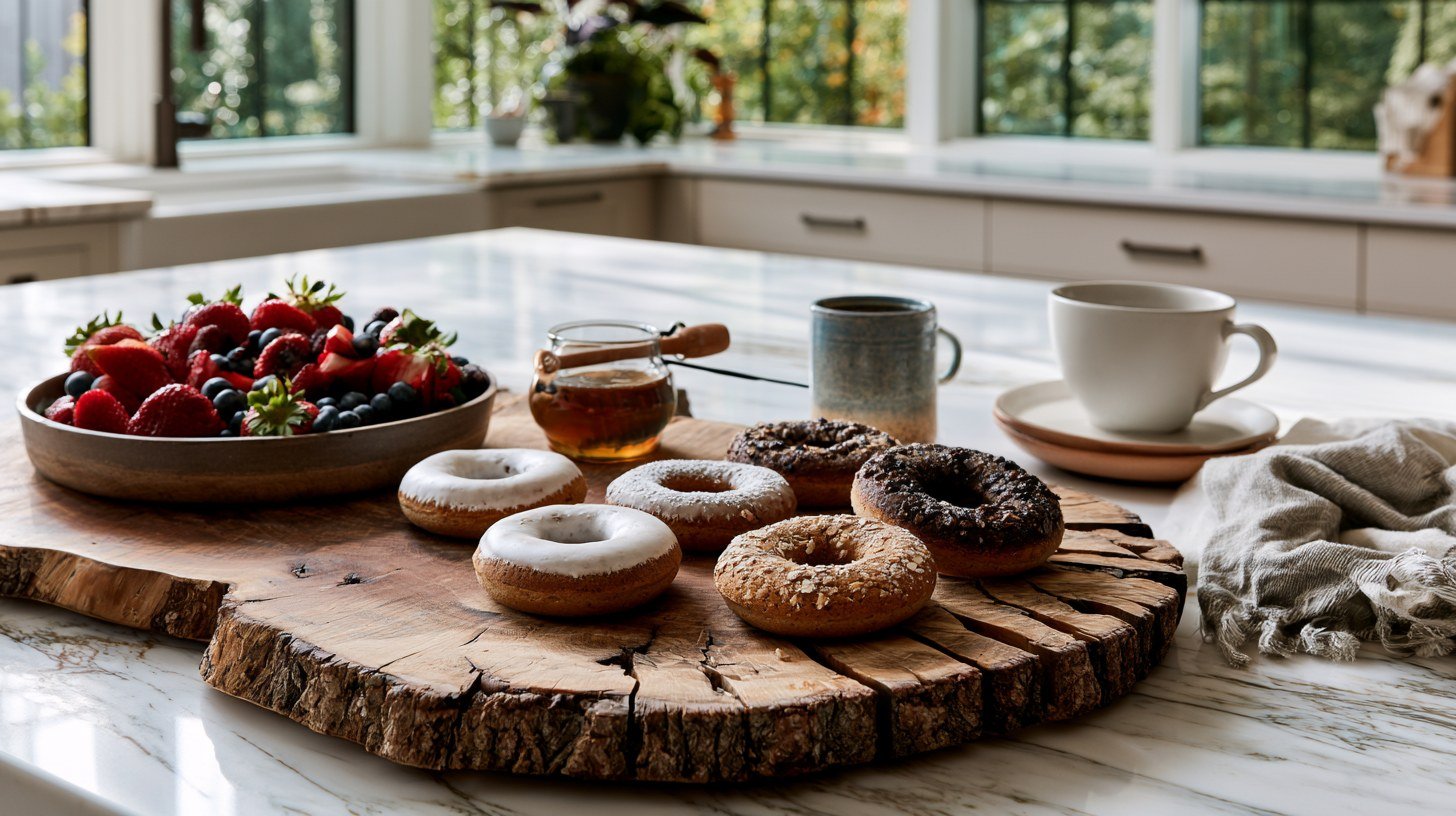 Healthy baked donuts served as a wholesome breakfast.