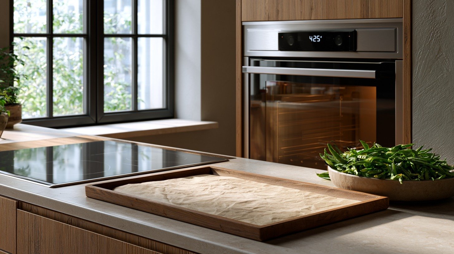 Oven preheating to 425°F with a parchment-lined baking sheet ready for roasting green beans.