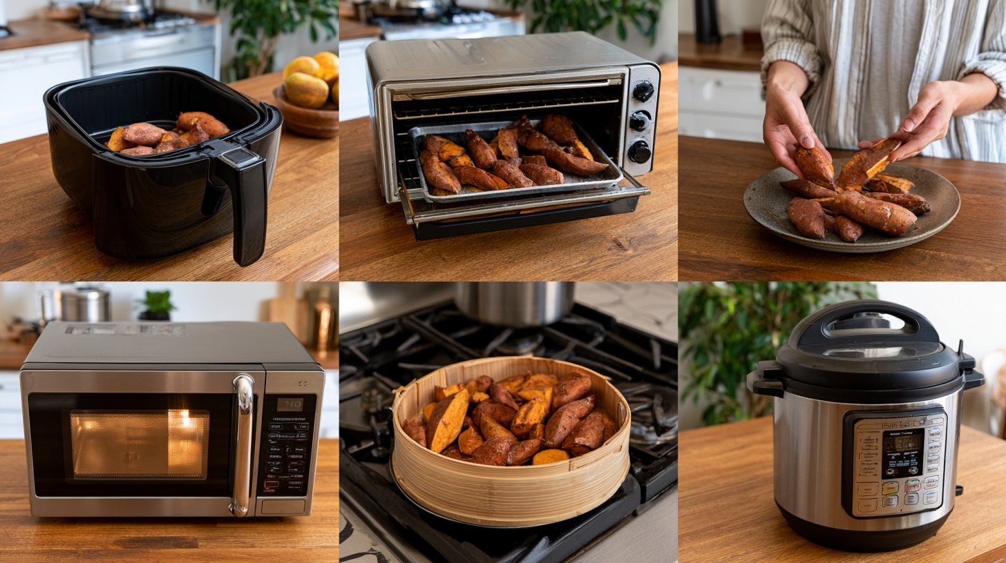 Different cooking methods for Japanese sweet potatoes.