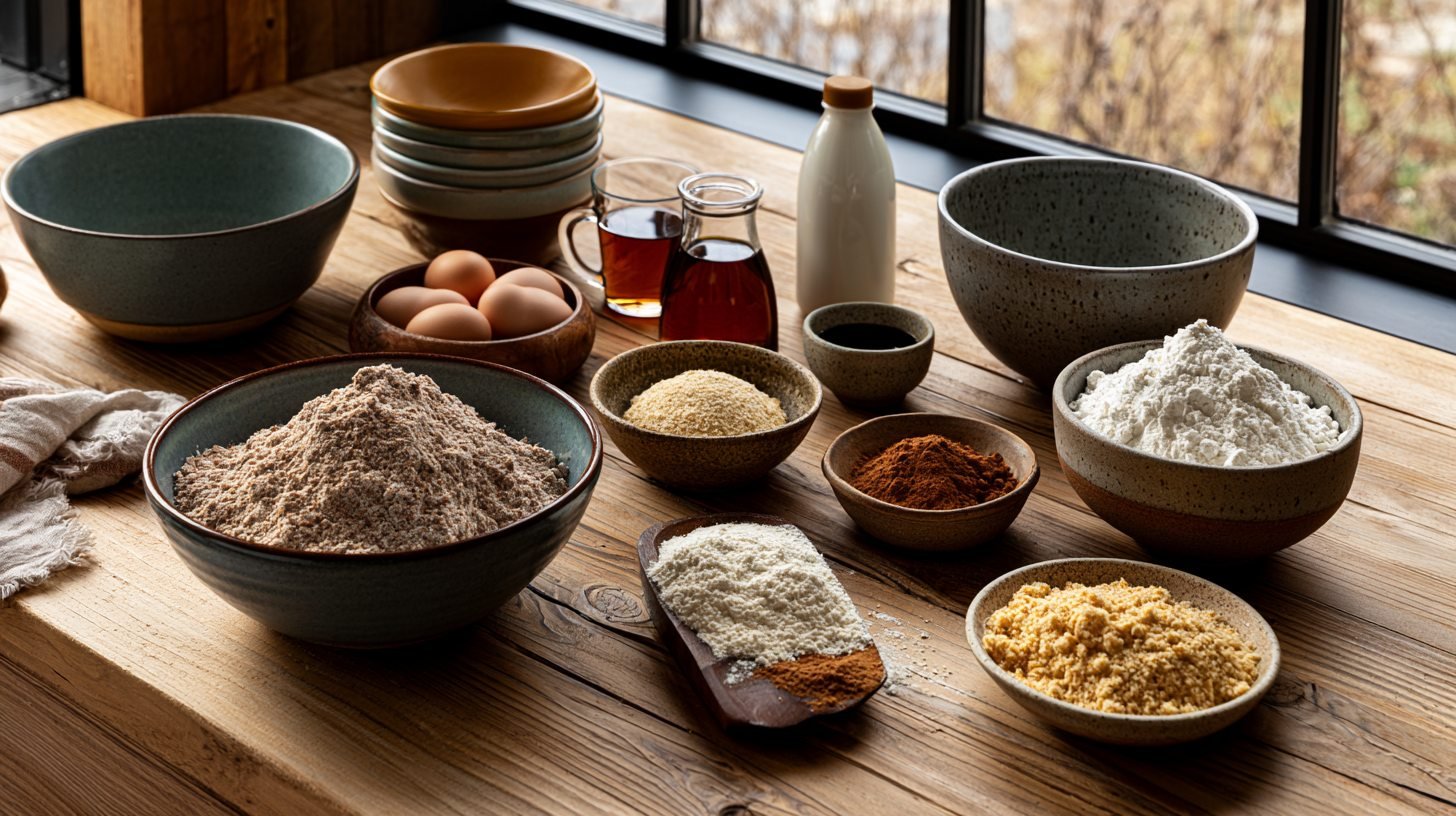 Ingredients needed to make healthy baked donuts.