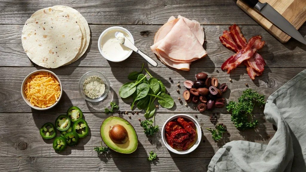 Ingredients needed to make homemade keto pinwheels.