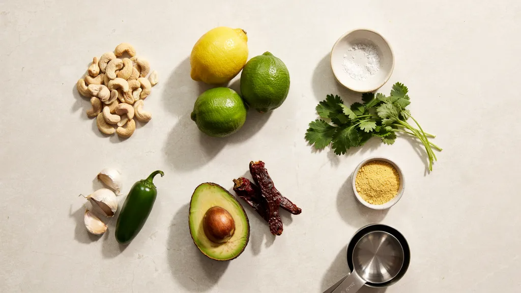 Ingredients needed for homemade vegan crema.