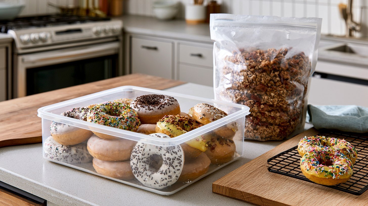 Storing healthy baked donuts properly.