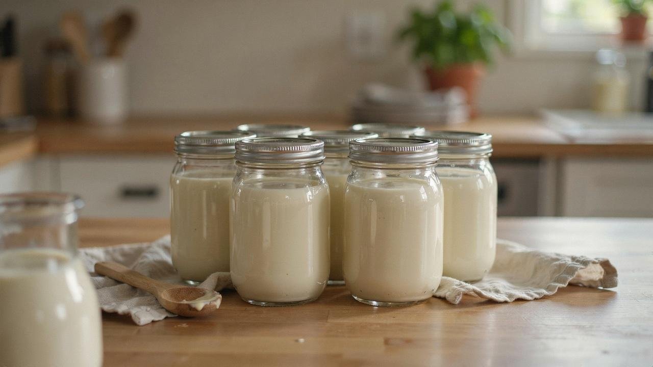 Sealed mason jars sitting inside an incubator for yogurt fermentation.