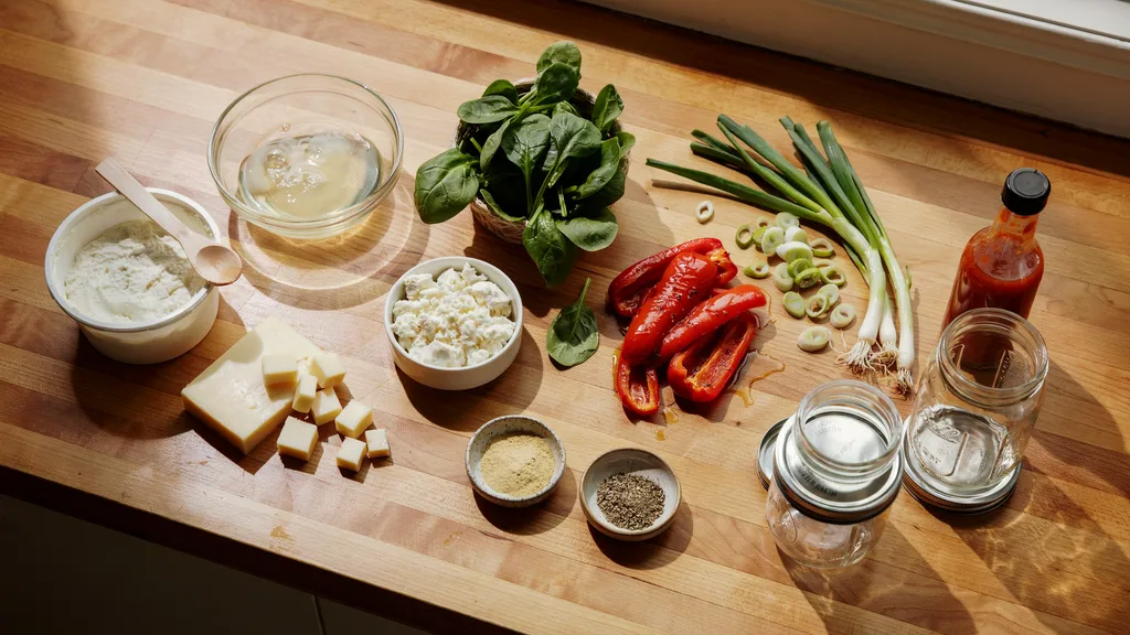 Fresh ingredients used to make sous vide egg white bites.