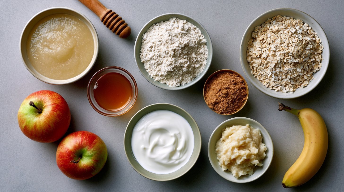 Healthy ingredient substitutions for apple bread.