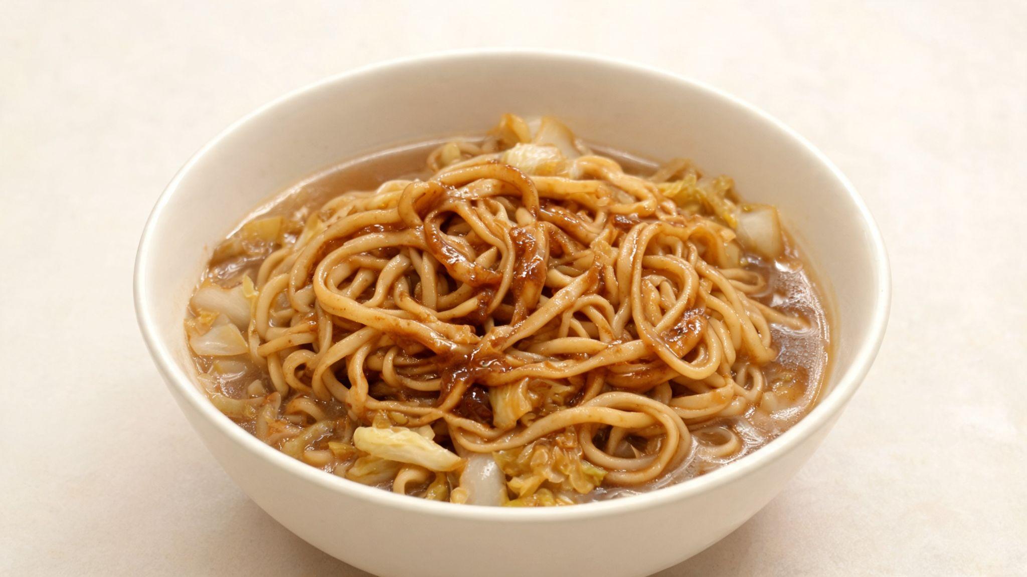 Braised noodles served soft in broth and sauce