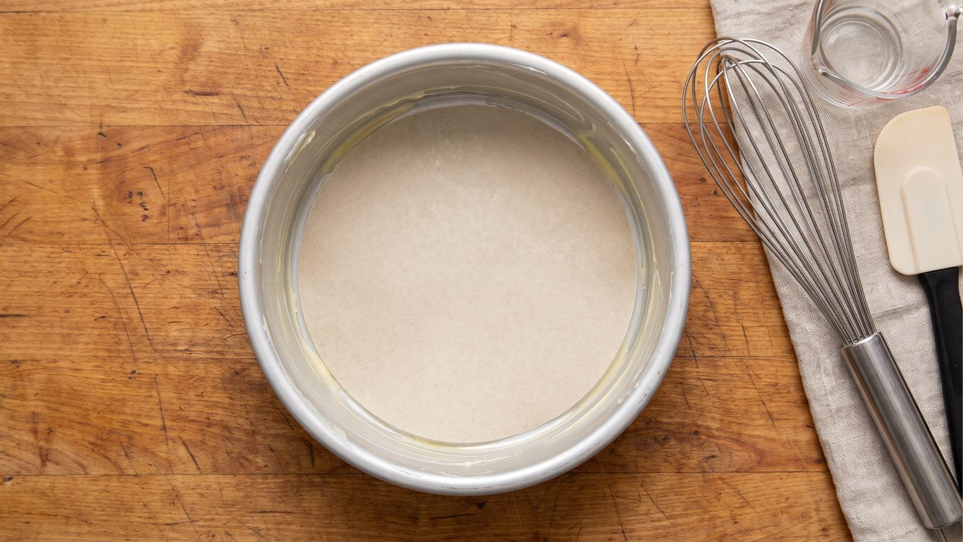 Prepared 6-inch cake pan greased and lined with parchment paper