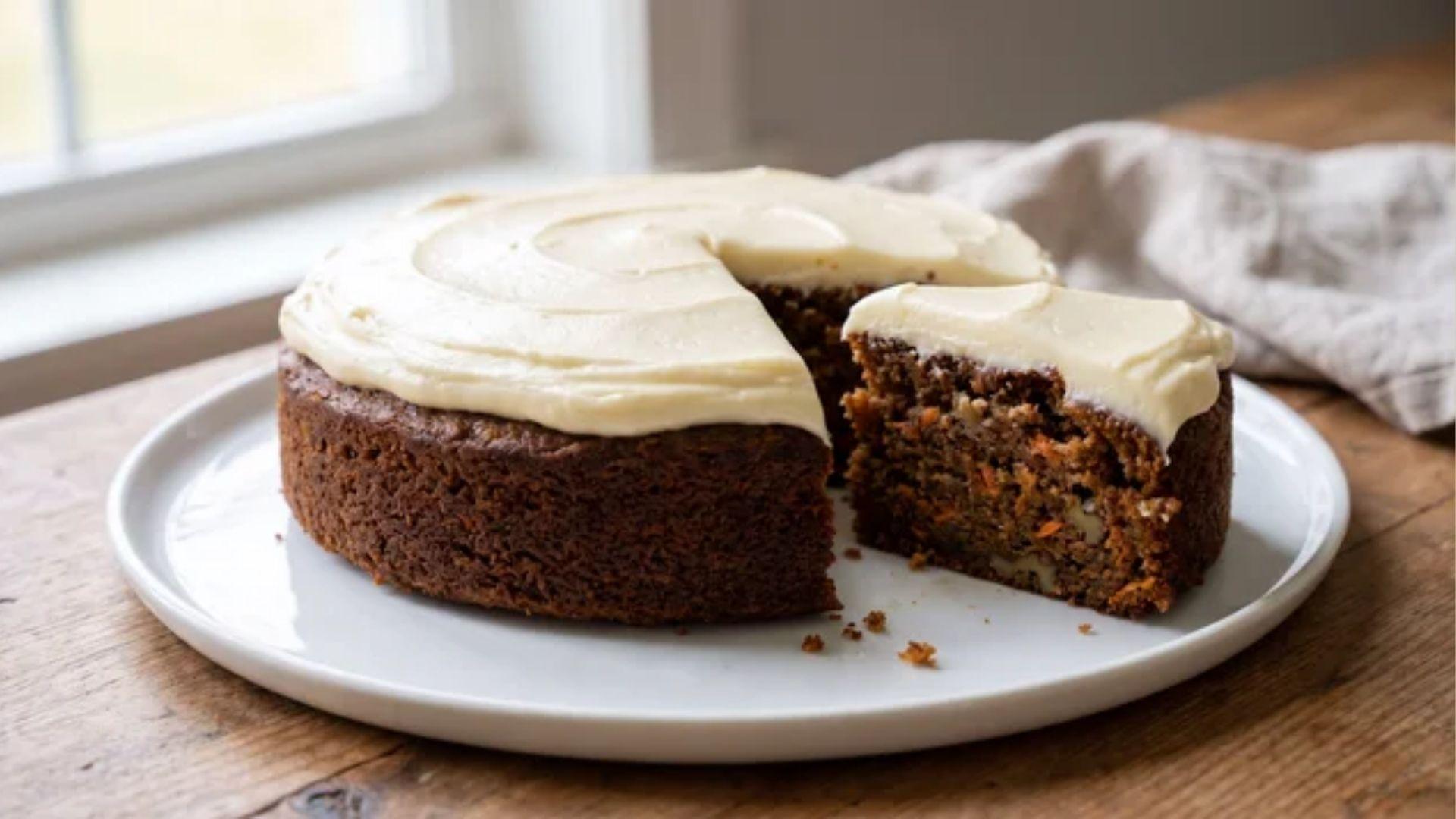 Small 6-inch carrot cake with cream cheese frosting